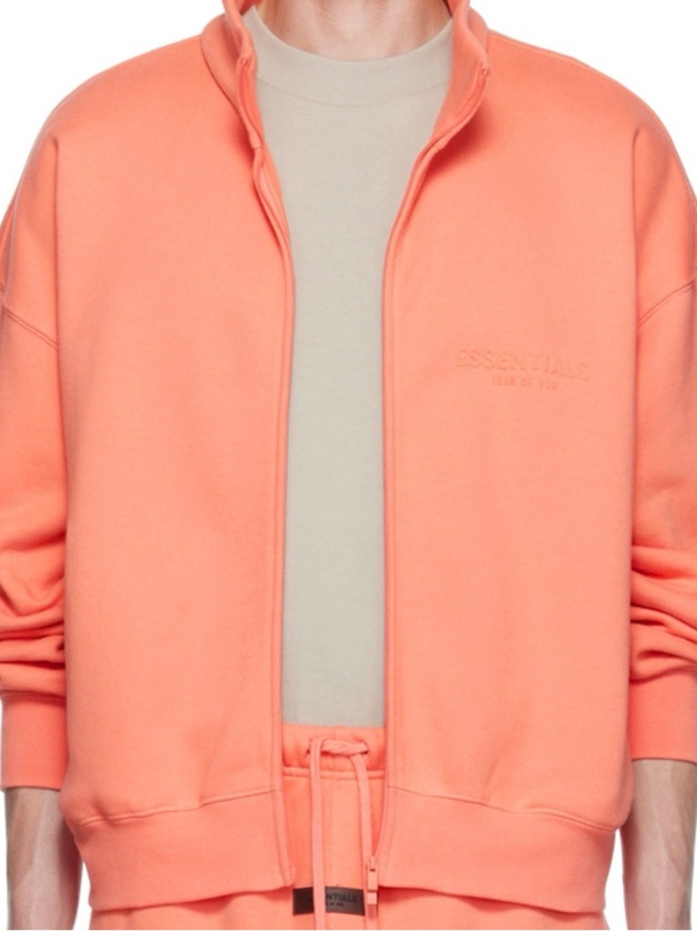 NWT ESSENTIALS Coral Zip Front Oversized Hoodie